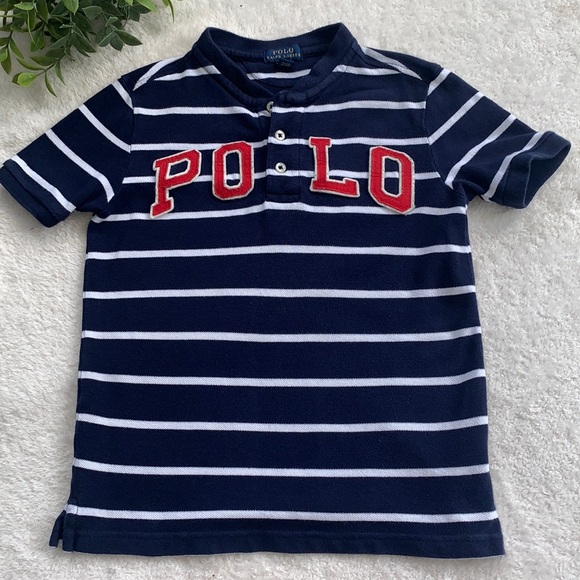 Polo Ralph Lauren Other - POLO Ralph Lauren Navy Blue & White Shirt 6 EUC